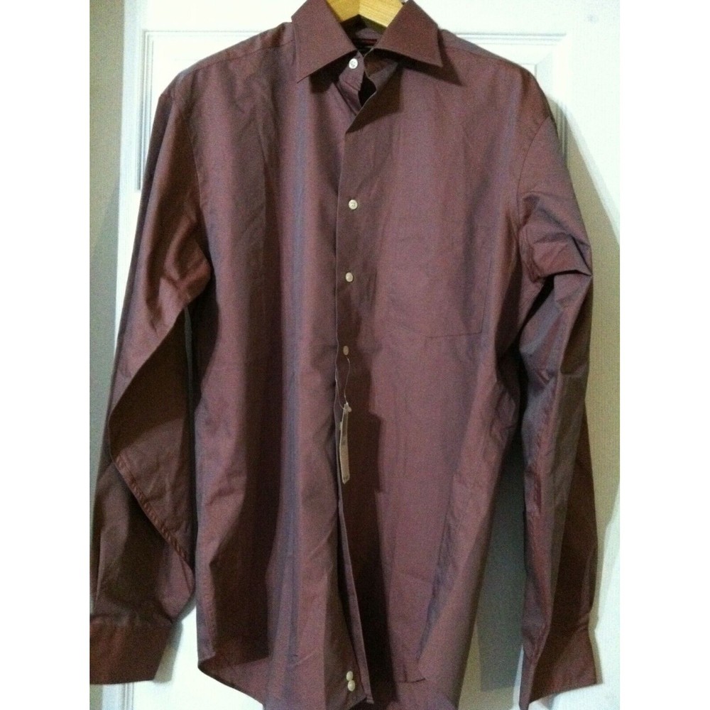 FUBU MENS NEW PURPLE 65%COTTON 35%POLYESTER DRESS SHIRT SIZE: 15.5/36-37